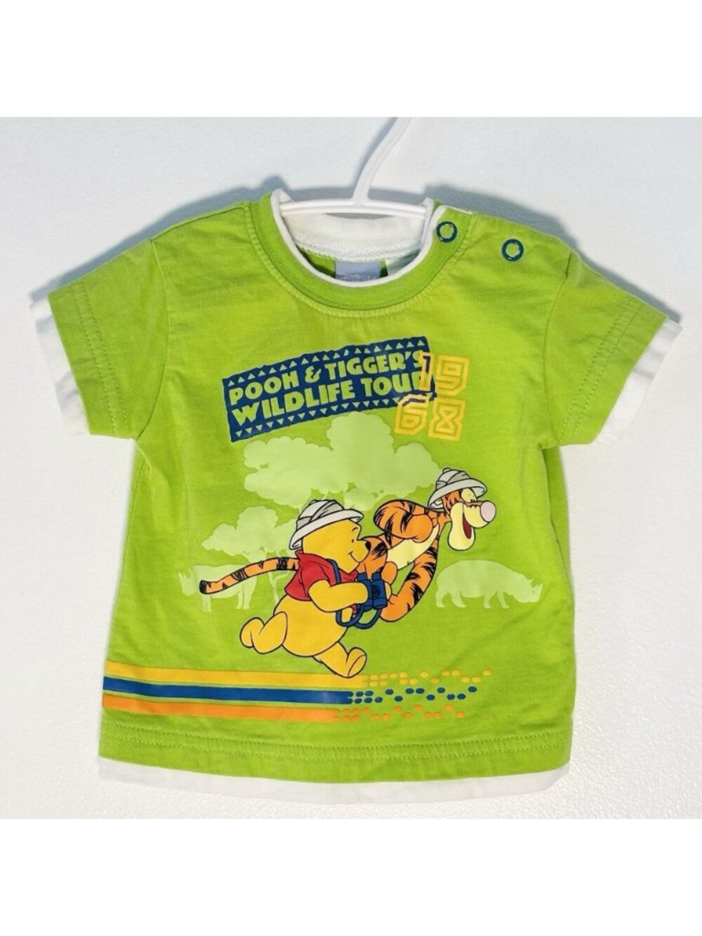 90s Vintage Graphic T Pooh & Tigger Wildlife Tour 1968 Disney 100% Cotton 3M Y2K